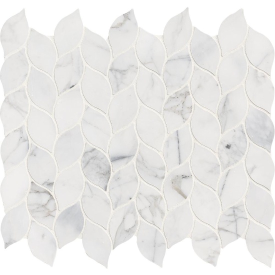 MSI Calacatta Blanco 12 in. x 13 in. x 10 mm Polished Marble Mesh-Mounted Mosaic Tile, $22.98 ERV