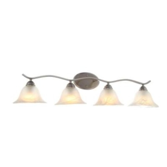 Hampton Bay Andenne 4-Light Brushed Nickel Bath Vanity Light. $79.32 ERV