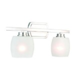 Hampton Bay Tamworth 2-Light Brushed Nickel Vanity Light with Frosted Glass Shades. $71.27 ERV