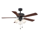 Hampton Bay Sinclair 44 in. Indoor Tarnished Bronze Ceiling Fan with Light Kit. $80.47 ERV