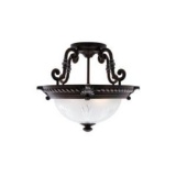 Hampton Bay Bercello Estates 15 in. 2-Light Volterra Bronze Semi-Flushmount. $77.03 ERV