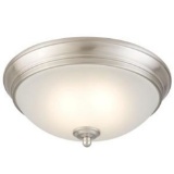 Commercial Electric 11 in. 60-Watt Equivalent Brushed Nickel Integrated LED Flushmount. $45.95 ERV