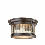 Home Decorators Collection Lamont 2-Light Chestnut Outdoor Flushmount. $68.99 ERV