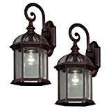 Hampton Bay Wall Mounted Twin Pack 1-Light Outdoor Weathered Bronze Lantern 7072. $45.97 ERV