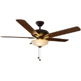 Hampton Bay Holly Springs 52 in. LED Indoor Oil-Rubbed Bronze Ceiling Fan. $103.48 ERV