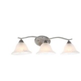 Hampton Bay Andenne 3-Light Brushed Nickel Vanity Light with Bell Shaped Marbleized Glass Shades. $5