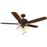 Hampton Bay Rockport 52 in. Indoor Oil Rubbed Bronze Ceiling Fan with Light Kit. $172.43 ERV