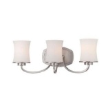 Hampton Bay Chaplinne Collection 3-Light Satin Nickel Vanity Light. $96.57 ERV