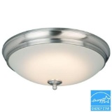 Commercial Electric 13 in. 60Watt Equivalent Brushed Nickel Integrated LED Flushmount. $34.48 ERV