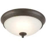 Commercial Electric 11 in. 60-Watt Equivalent Oil-Rubbed Bronze Integrated LED Flushmount $45.95 ERV