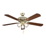 Hampton Bay 52 in. Landmark Indoor Polished Brass Ceiling Fan with Light Kit. $74.72 ERV