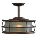 Hampton Bay Harbor 12 in. 1-Light Copper Outdoor Convertible Hanging Flushmount Light. $89.67 ERV