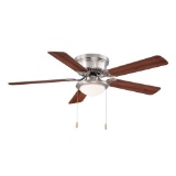 Hugger 52 in. LED Indoor Brushed Nickel Ceiling Fan with Light Kit. $57.47 ERV