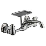 2-Handle Wall-Mount Kitchen Faucet w/ Soap Dish in Chrome. $54.02 Est. MSRP