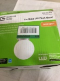 Commercial Electric 1-Light Globe Brushed Nickel Integrated LED Flushmount. $19.52 ERV