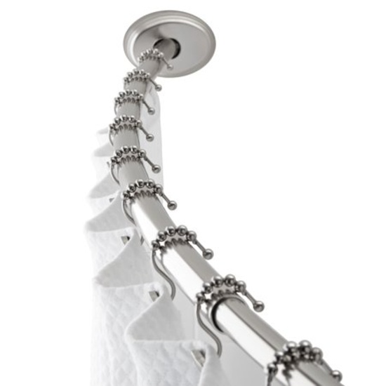 Hotel Style Adjustable 72 inch Smart Curved Shower Rod, Brushed Nickel. $44.67 ERV