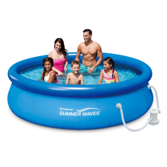 Summer Waves 10' x 30" Quick Set Above Ground Swimming Pool with Filter Pump System. $50.60 ERV