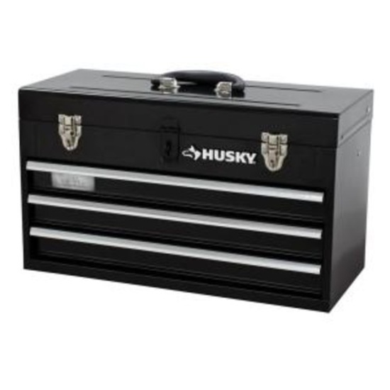 Husky 20" 3-Drawer Portable Tool Box with Tray. $51.72 ERV