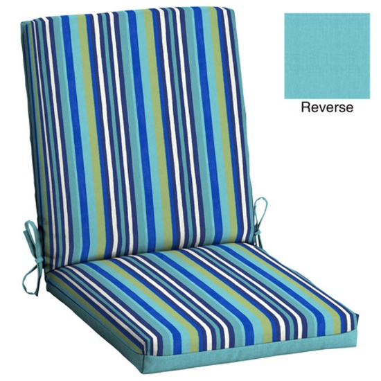 Mainstays Turquoise Stripe 1 Piece Outdoor Dining Chair Cushion. $16.64 ERV