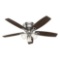 Hunter Oakhurst 52 in. LED Indoor Low Profile Brushed Nickel Ceiling Fan with Light Kit. $103.47 ERV