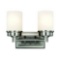 Hampton Bay Transitional 2-Light Brushed Nickel Vanity Light with Frosted Glass Shades. $66.67 ERV