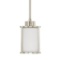 Home Decorators Collection 1-Light Brushed Nickel Mini-Pendant with White Glass Shade. $57.47 ERV