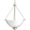 Progress Lighting Bravo Collection 3-Light Brushed Nickel Foyer Pendant with Etched Glass. $165  ERV