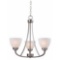 Hampton Bay Hastings 3-Light Brushed Steel Chandelier with White Glass Shades. $131.10 ERV