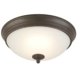Commercial Electric 11 in. 60-Watt Equivalent Oil-Rubbed Bronze Integrated LED Flushmount . $45 ERV