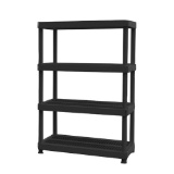 HDX  4-Shelf Plastic Ventilated Storage Shelving Unit in Black. $22.86 ERV