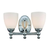 Hampton Bay 2-Light Polished Chrome Vanity Light with Opal Glass Shades. $57.47 ERV