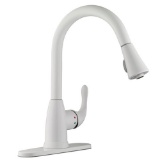 Glacier Bay Market Single-Handle Pull-Down Sprayer Kitchen Faucet in White. $101.20 ERV