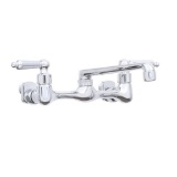 Glacier Bay Low Arc 2-Handle Wall Mount Standard Kitchen Faucet in Chrome. $57.48 ERV