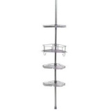Zenna Home Metal Tension-Mount Pole Shower Caddy in Chrome. $48.28 ERV