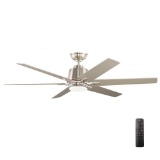 Home Decorators Collection Kensgrove 54 in. Integrated LED Indoor  Nickel Ceiling Fan. $228.85 ERV