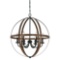 Westinghouse Stella Mira 6-Light Barnwood and Oil Rubbed Bronze Chandelier. $112 MSRP