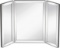 Hamilton Hills Trifold Vanity Mirror | Solid Hinged Sided Tri-fold Beveled Mirrored Edges. $143 MSRP