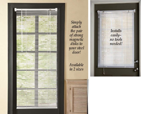 Magnetic Window Blinds White 25" X 68". $25 MSRP