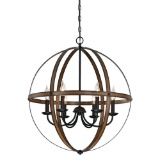 Westinghouse Stella Mira 6-Light Barnwood and Oil Rubbed Bronze Chandelier. $112 MSRP
