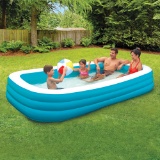 Play Day 10 Foot Inflatable Family Swimming Pool, Blue/White. $29 MSRP