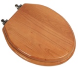 Bath Deccor Elongated Toilet Seat in Traditional Design with Oil Rubbed Bronze Metal Hinges $32 MSRP