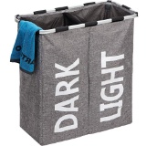 Self-Standing Sturdy Hamper Bag Aluminum Frame Dirty Clothes Sorter Dark & Light Basket. $64 MSRP