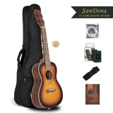 SANDONA Acoustic Electric Concert Ukulele EQ 24 Inch Kit eUKC-141 | Spruce Solid Wood. $92 MSRP