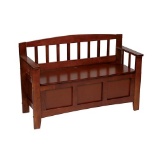 Office Star Metro Mission Style Wood Entry Way Bench with Storage, Walnut finish. $202 MSRP