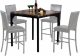 Home Source 12930-T 38 Inch Wide Square Metal Framed Faux Marble Top Pub/Bistro. $146 MSRP