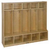 ECR4Kids Birch School Coat Locker for Toddlers and Kids, 5-Section with Bench, Natural. $483 MSRP