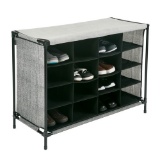 Simplify 16 Compartment Shoe Cubby Organizer W/Cover - Black. $17 MSRP