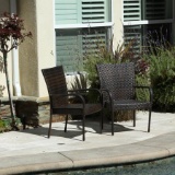 Noble House Outdoor Wicker Brown Stackable Club Chairs (Set of 2). $100 MSRP