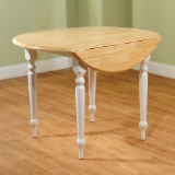 TMS Furniture 44201 - Drop Leaf Dining Table White/Natural. $173 MSRP