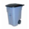 Rubbermaid Commercial Products Brute 50 Gal. Grey Rollout Trash Can with Lid. $171 MSRP